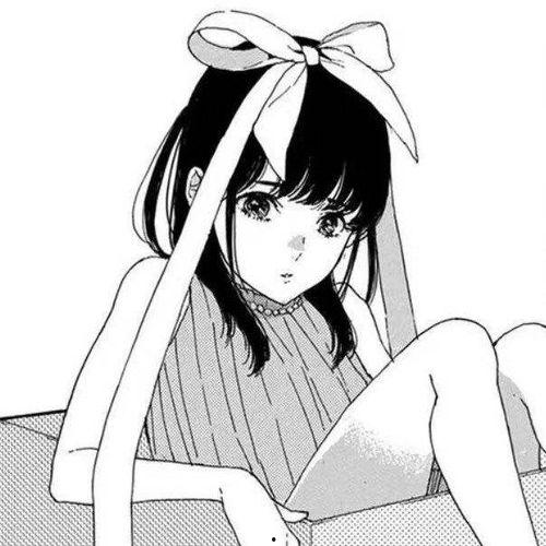 吃瓜少女头像漫画黑白,漫画中的静谧魅力